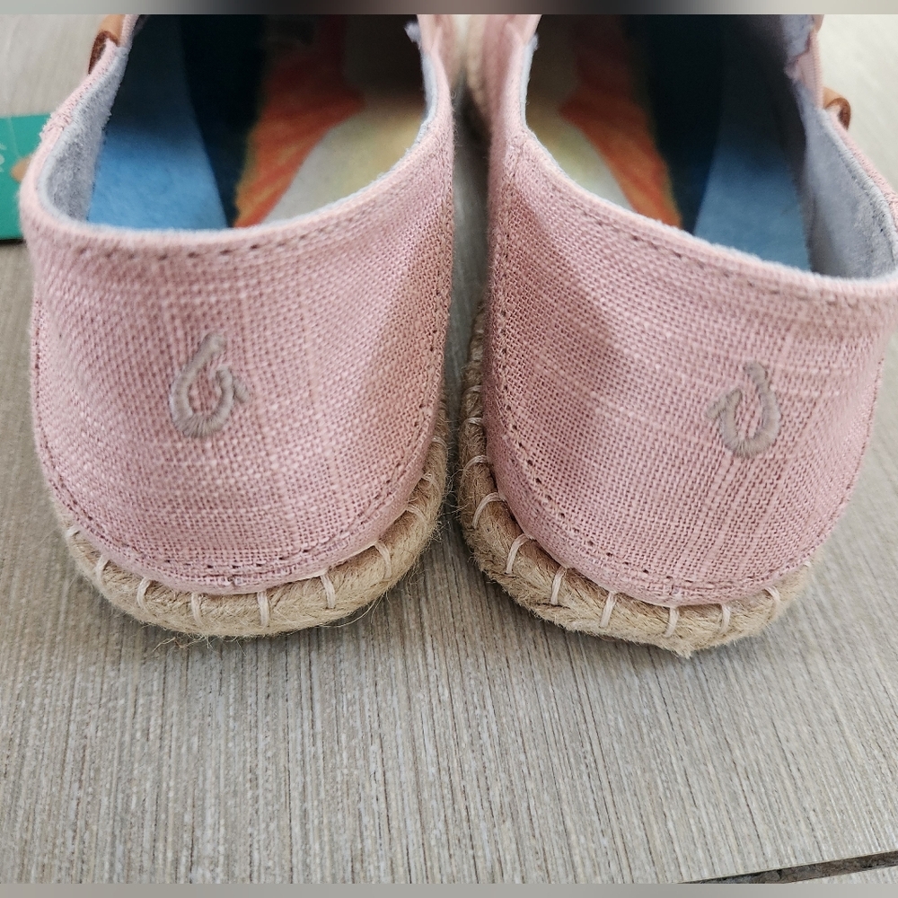Olukai Women's Kaula Pa'a Kapa Convertible Espadrille~PINK CANVAS ~SIZE 6.5 *NEW - Picture 5 of 10